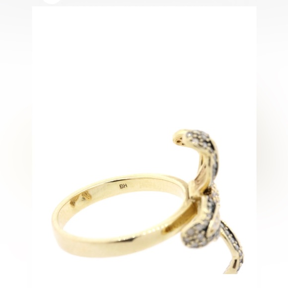 Statement BH Effy Flower Diamond Ring Brown & White 14k Yellow Gold 3D size 7.25 - Picture 5 of 10